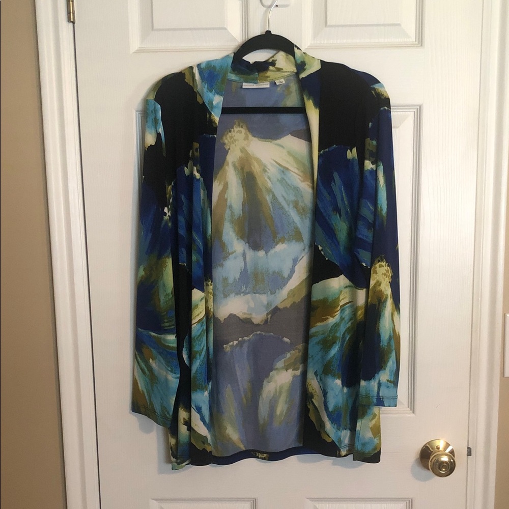 Susan Graver Blue and Green Floral Blazer